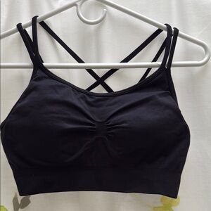 90 Degree By Reflex Black Strappy Sports Bra - size M